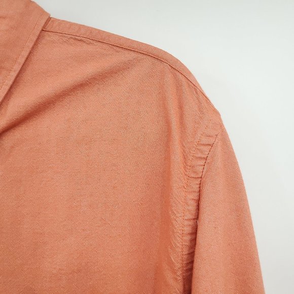 J Crew Slim Oxford Orange Button Down XL - Picture 3 of 8
